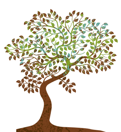 A large colorful tree