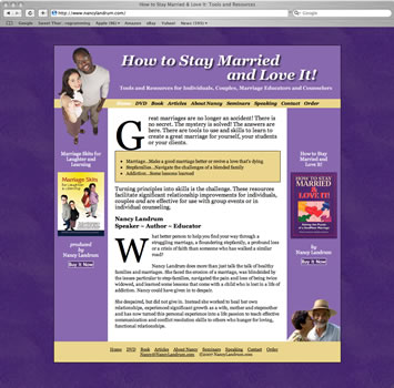 A creative site promoting resources for marriage counselors, couples and educators. Utilizes e-commerce to promote products.Visit the Website