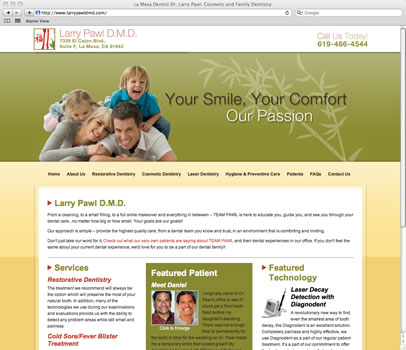 Website for a San Diego Cosmetic and Family Dentist.Visit the Website